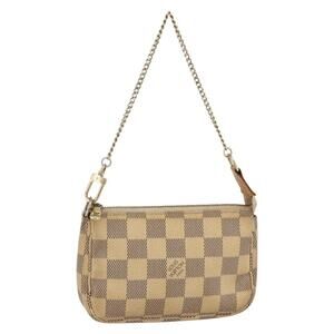 LOUIS VUITTON Damier Azur Mini Pochette Accessoires Pouch N63005 LV Auth 150585